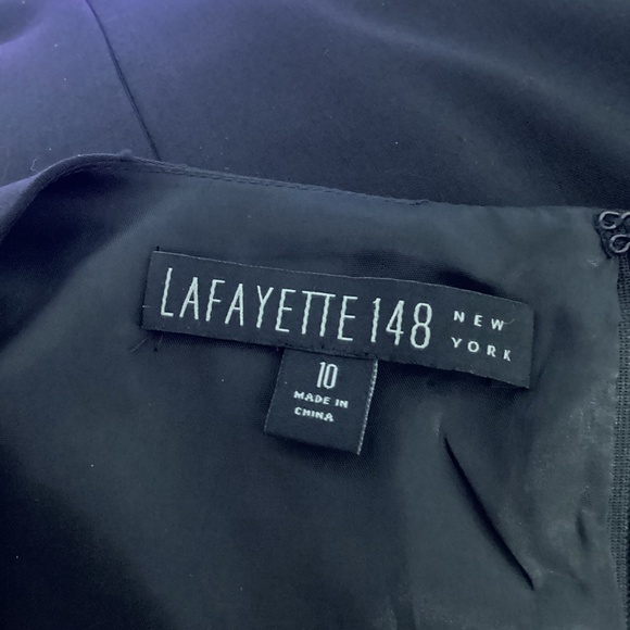 LAFAETTE 148 WOMAN SZ 10 BLACK SHEATH SHORT DRESS SLEEVELESS LINED CAREER FORMAL - Picture 11 of 14